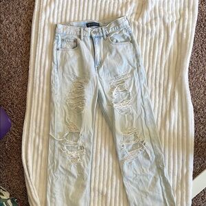 American Eagle Outfitters Blue Boyfriend Jeans Distressed Style